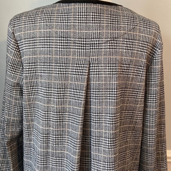 Max Studio Houndstooth Open Front Cardigan Two Front Pockets Black White Size L - Picture 4 of 12